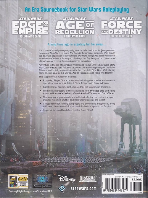Star Wars Dawn of Rebellion - An Era Sourcebook Rollespilsbog (B Grade) (Genbrug)